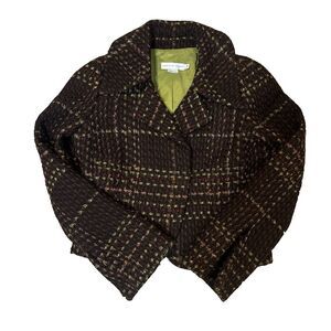 Garfield & Marks Blazer Size  4 Brown Winged Collar Jacket‎ $389 USA